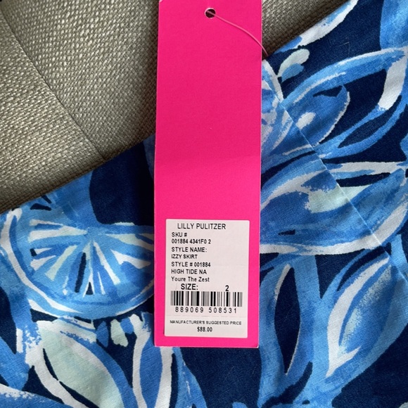 Lilly Pulitzer Izzy Skirt “You’re The Zest” High Tide NA - Picture 5 of 5